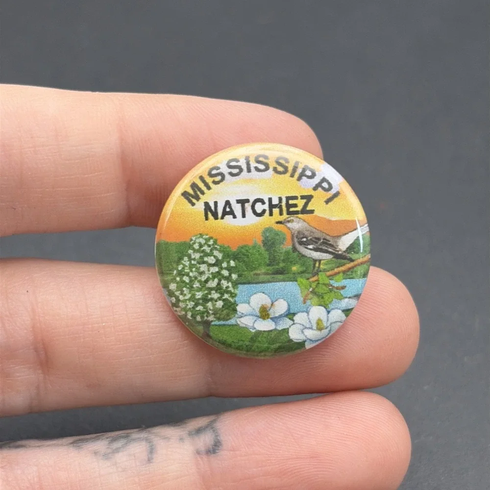 State Of Mississippi Natchez USA‎ Plastic Button Pin